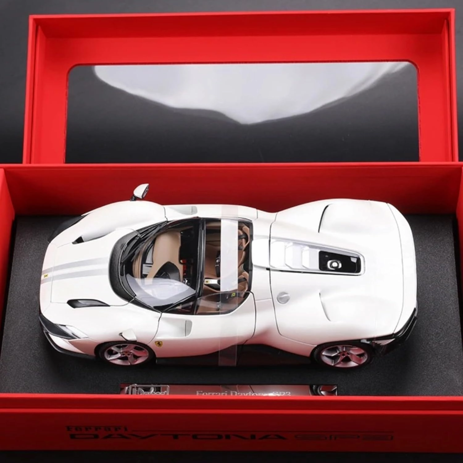 1/18 SP3 Refined Sports Alloy Car Model for Ferrari SP3Daytona Simulation Alloy Diecast Car Model Collection Vehicles Gift (SP3 White)