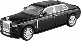 1:22 for Rolls-Royce Phantom Metal Diecast Model Car Wheel Pull Back Car Enthusiasts Collectibles Vehicle Gift Classic Cars Collectible(Black)