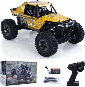 1/24 4x4 UdiRC UCX2405PRO RC Rock Crawler Model Brushless Motor ESC Radio Controlled Off-Road Vehicles RTR Car Battery(Yellow)