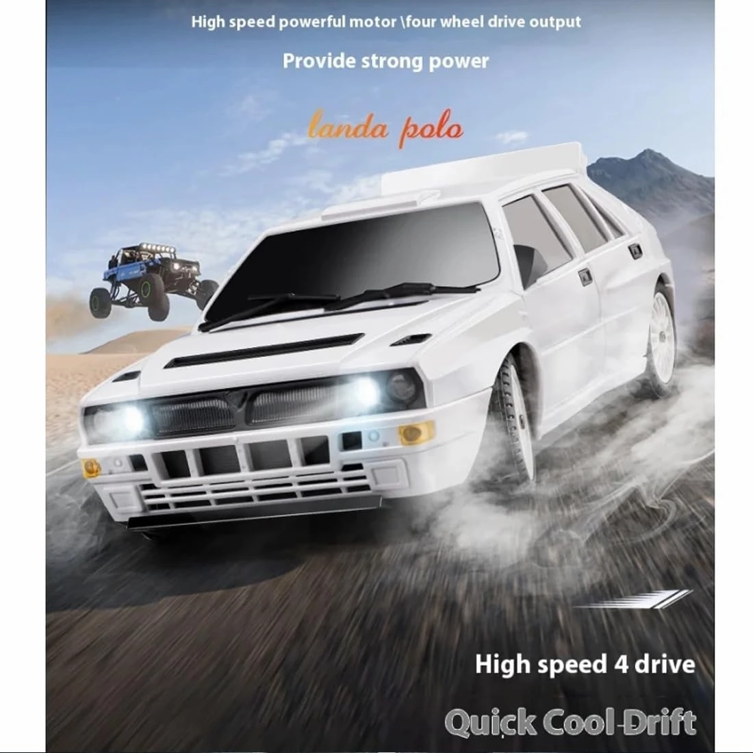 1:28 Scale RC Drift Car, 2.4GHz Proportional Control 10KM/H 4WD RC Racing Car with LED Lights & Adjustable Tires, Ready-to-Race Toy Car for Adults