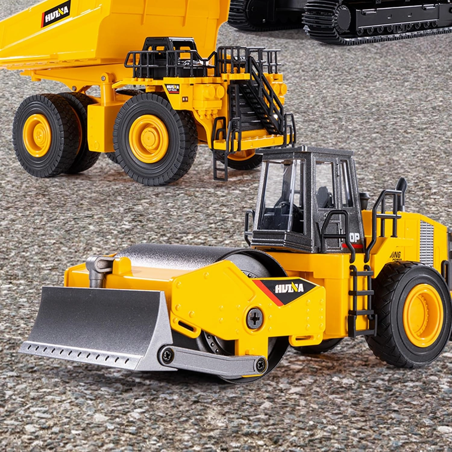 1/35 Scale Metal Large Road Roller Toy, Metal Construction Vehicles Model Toy, Outdoor Sandbox Car Toys, Birthday Gift Toddler Boy Kid Child