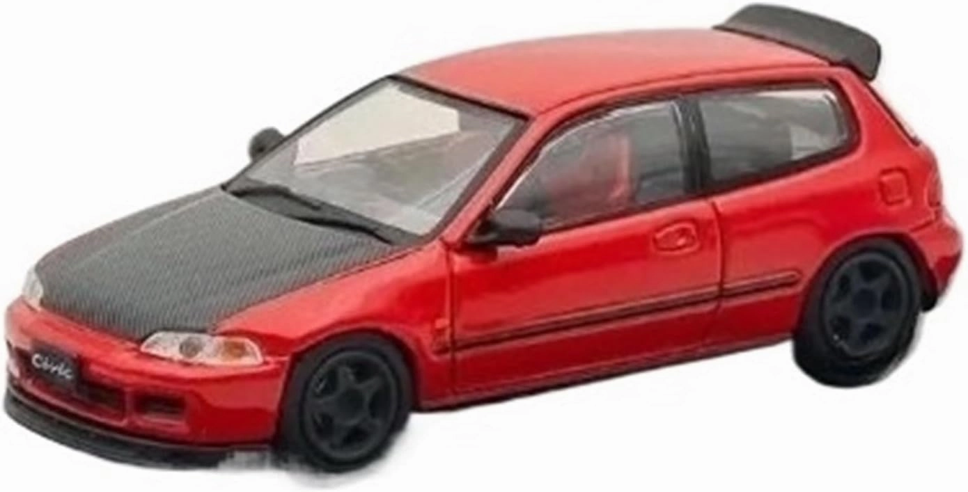 1:64 for Honda Civic (EG6) Customized Version Red Diecast Model Car Collection Souvenir
