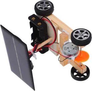 1pc DIY Wooden Solar Car Engineering Building Kit for Creative Stem to Enhance Practical Skills and Logical Thinking Safe Material for Boys and Educational Play