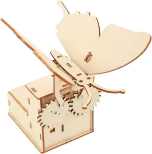 1set Electric Mechanical Butterfly Toy Interactive Assembly Educational Prop for Boys and Experiments Engaging Wood Puzzle Craft for Creative Learning Activities