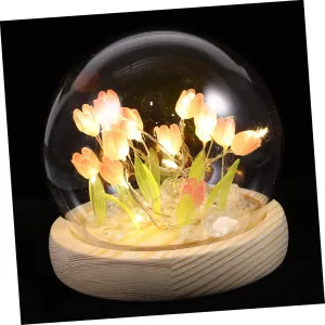 1Set Handmade Tulip Night Lamp Tulips Decorative Light Kit for Bedroom Creative Flower Light with Present Bag for Home Decor and Atmosphere