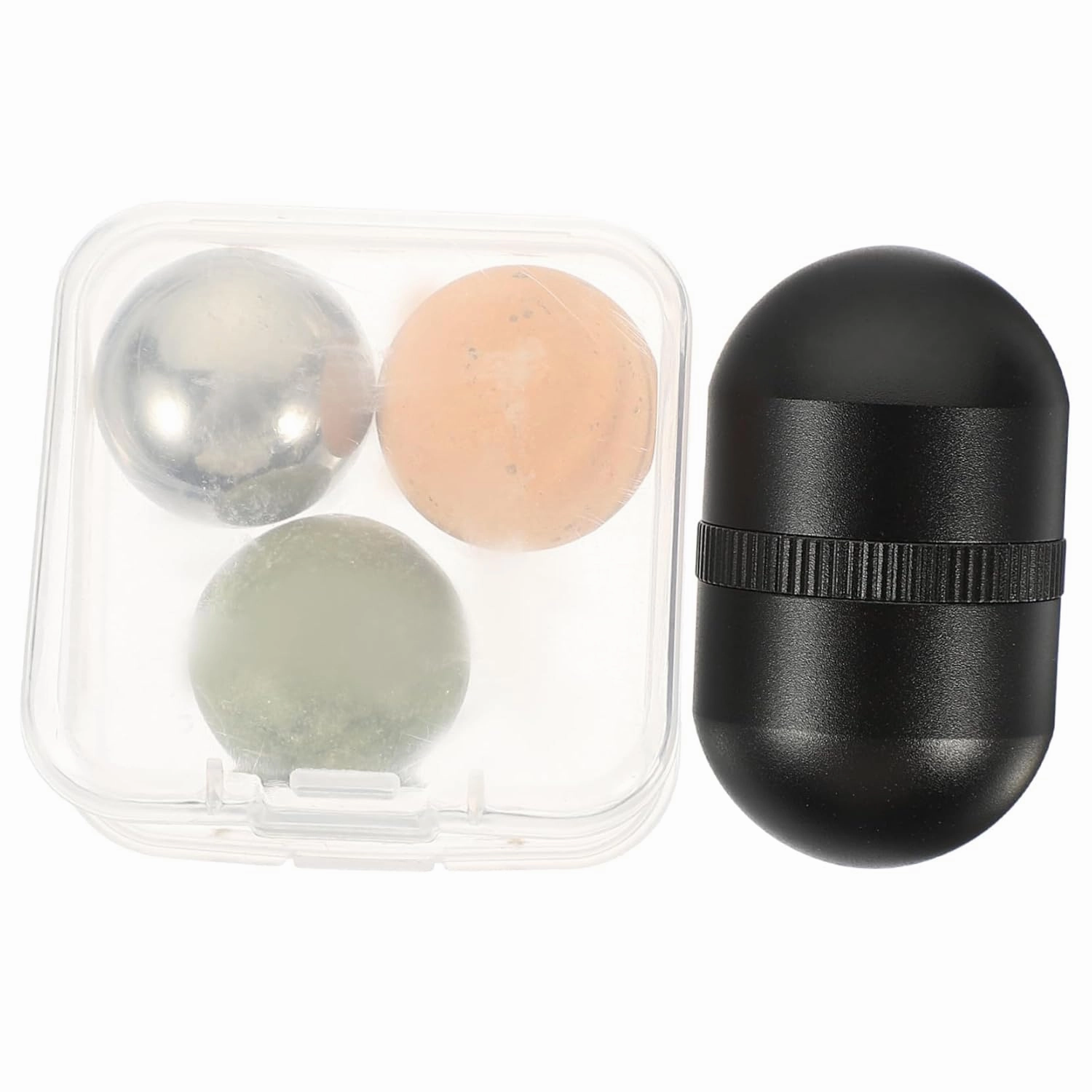 1set Jade Rolling Massager Facial Beauty Roller Jade Ball Neck Massager for Skin Care Portable Lightweight Design for Eye Face Absorption