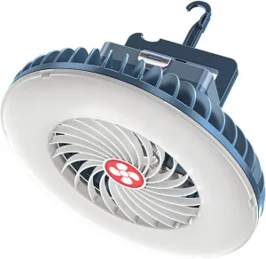 2 in 1 LED Camping Light with Fan Function Tent Light Rechargeable Camping Lantern Waterproof Market Booth Fan Light