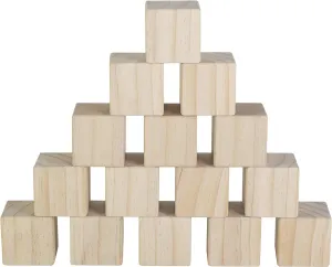 2 Inch Wood Cubes for Crafts - Set of 15 - Large Lightweight Wooden Blocks with Sanded Smooth Surface for Photo Blocks, Crafts, Art Supplies, Puzzle Projects and More - Great Toys for Kids