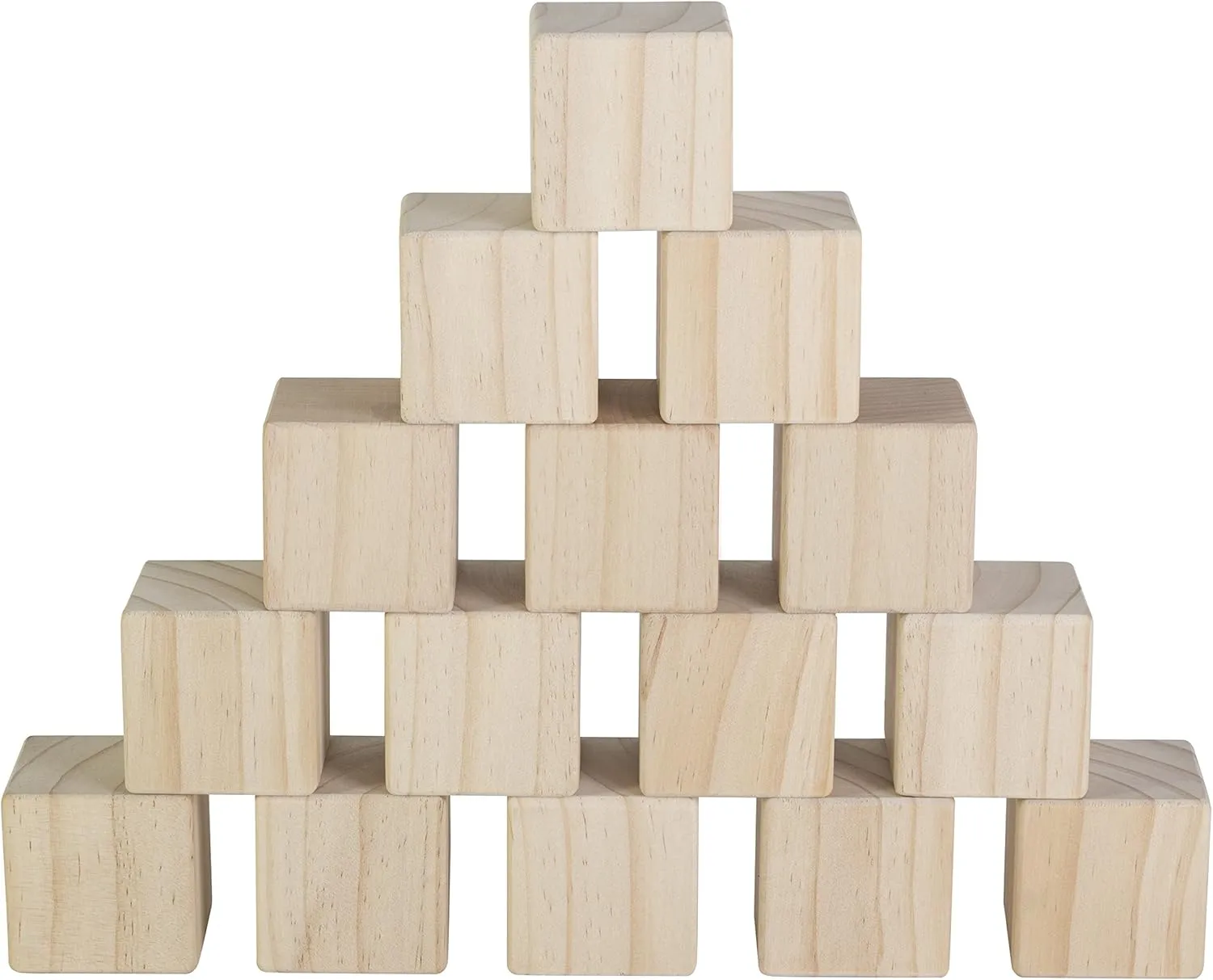 2 Inch Wood Cubes for Crafts - Set of 15 - Large Lightweight Wooden Blocks with Sanded Smooth Surface for Photo Blocks, Crafts, Art Supplies, Puzzle Projects and More - Great Toys for Kids