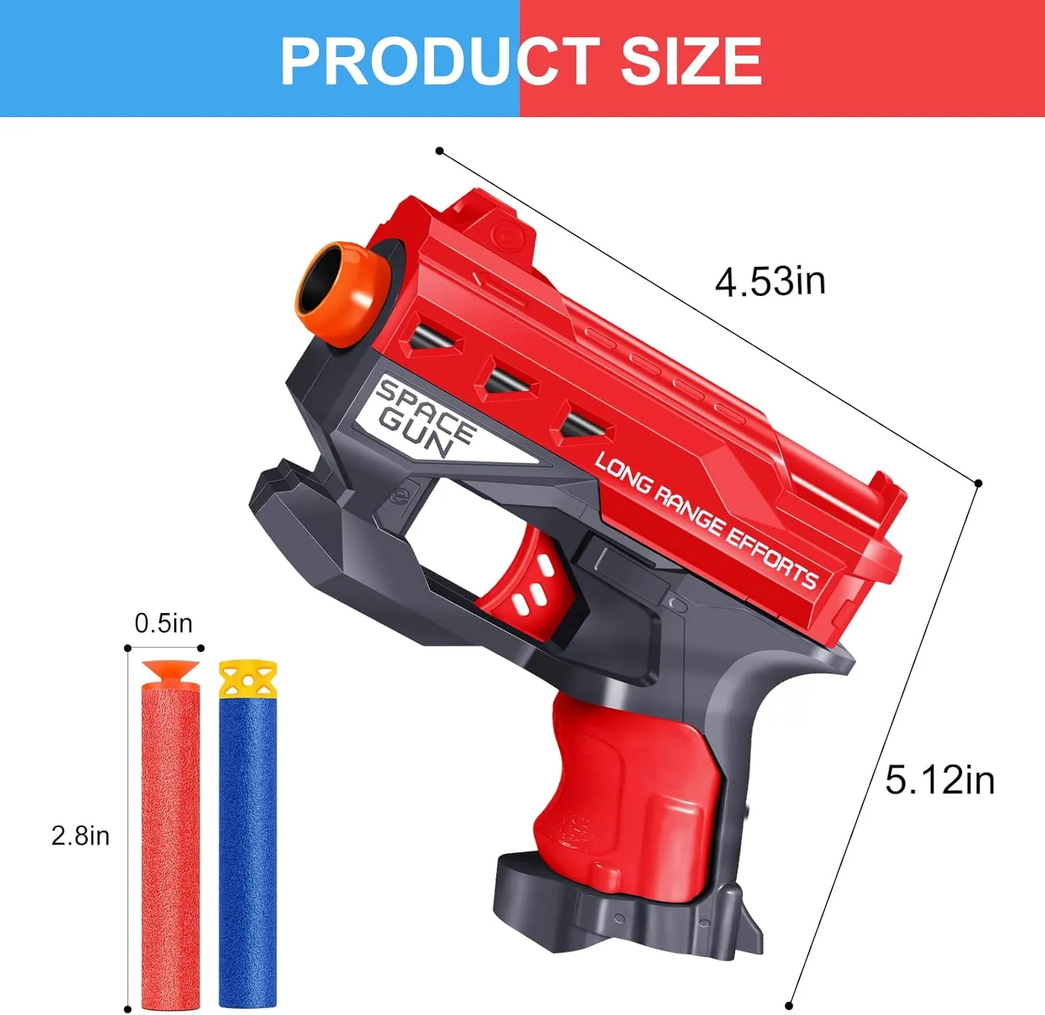 2 Pack Blaster Guns Boys Toy-with 60 Bullets &2 Wristbands, TiopLior Blaster Guns Toy Age for 4-9 Christmas Birthday Gifts &2 Safety Glasses/Face Masks for 6  Year Old Kids Games Toys