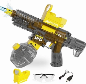 2025 Electric Water Gun for Adults Kids, Automatic Water Gun Toy for Kids Ages 4-8 8-12, Large Capacity High Power, 32ft Ultra-Long Range, Summer Pool Outdoor Beach Water Toys for Boys Girls（Yellow）