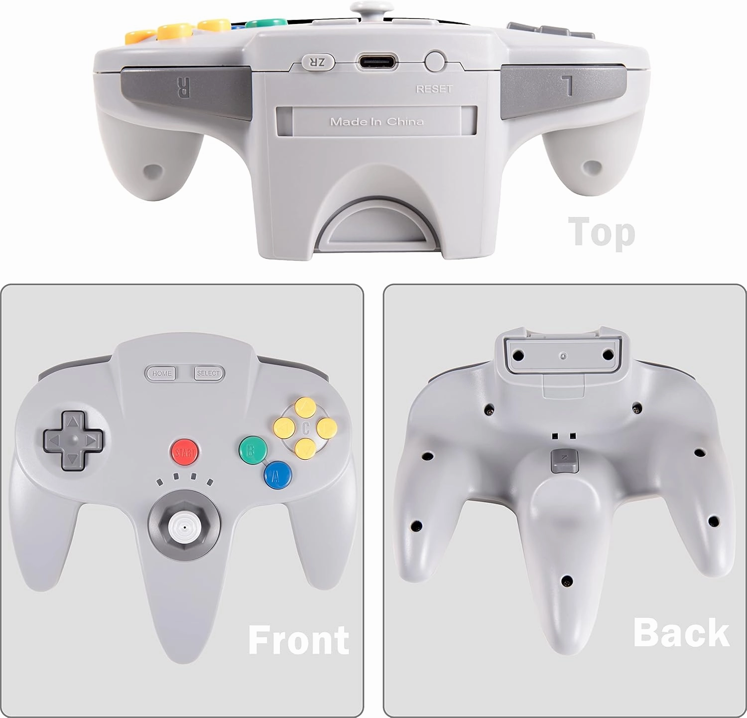 2.4 GHz Wireless N64 Switch Online Controller, USB Receiver & N64 Receiver, Compatible with Windows PC iOS Mac Raspberry Pi, N64 / Switch Online/NSO - (Rechargeable) (Plug and Play) (2 Pack)