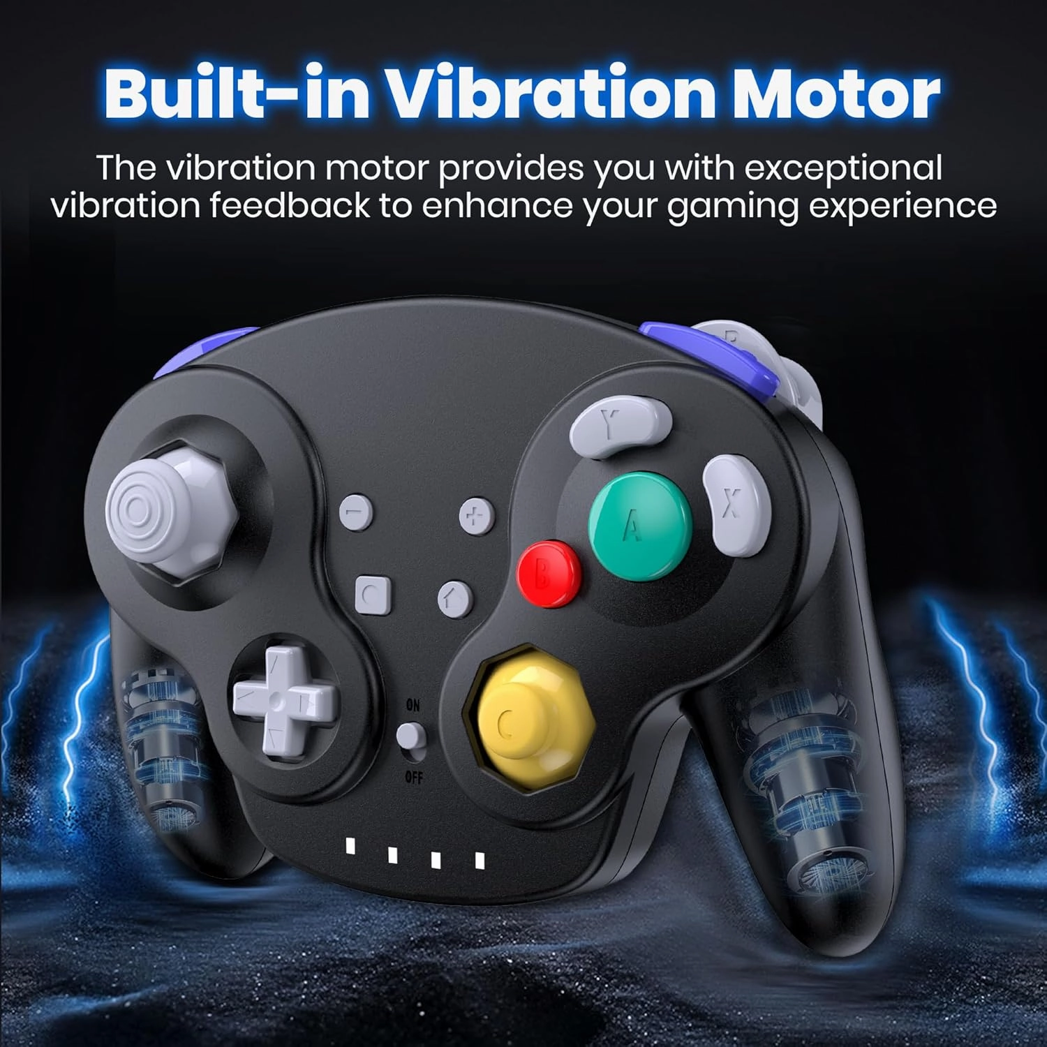 2.4 GHz Wireless NGC Switch Online Controller, USB Receiver & GameCube Receiver, Compatible with Windows PC iOS Mac Raspberry Pi, GameCube/Switch NSO - (Rechargeable) (Plug and Play) Black