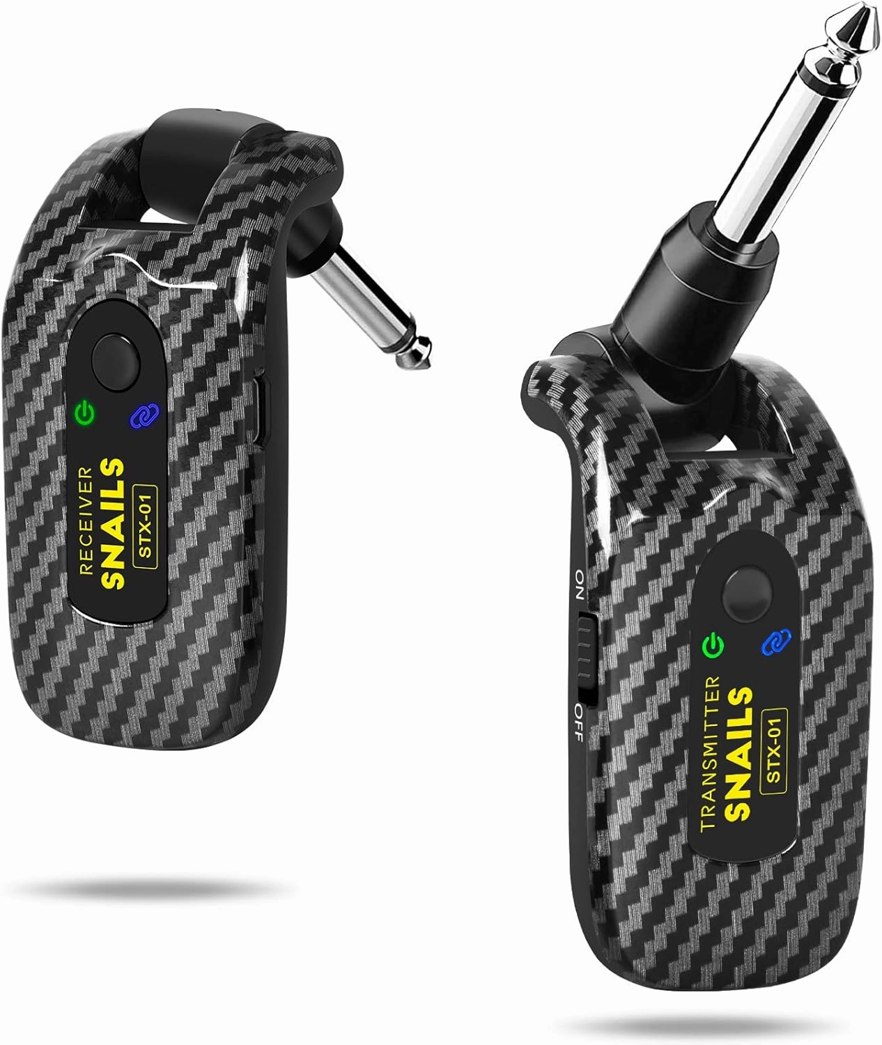 2.4GHZ Wireless Guitar System, Rechargeable Digital Wireless Guitar Transmitter Receiver with 4 Channels and Long Battery Endurance for Electric Guitar Bass