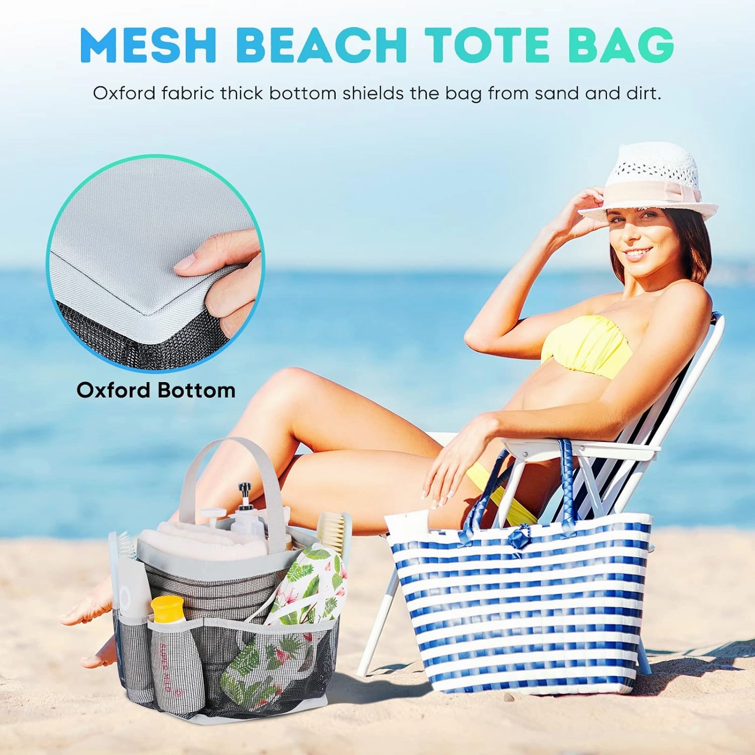 2 Pack Mesh Shower Caddy Portable for College Dorm Room Essentials, Shower Caddy Dorm with 8-Pocket Large Capacity,Shower Bag for Beach,Swimming,Gym