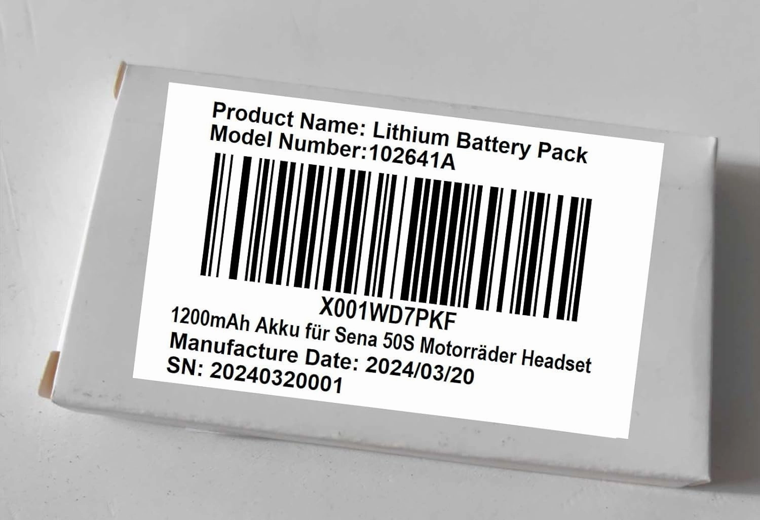 3.7v 1200mAh 102540 Battery Replacement for Sena 50S Motorcycles Bluetooth Headset,Sena 30k Battery Replacement, Supports 50S Fast Charging, fits SP75 SP46 Battery Replacement