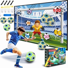3 Inflatable Soccer Balls Game Set for Kids, Soccer Goal Game with Flannel Target, Indoor and Outdoor Soccer Toys for 3-5 6-8 8-12 Years Old Boys Birthday Gift