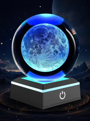 3D Moon Ball with LED Touch Base for Teen Bedroom Decor, 3D Moon Lamp with 7 Color Changing, Room Decor for Teen Boys and Girls, Moon Globe