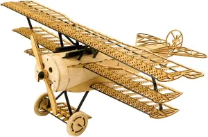 3D Wooden Puzzles DIY Fokker DR1 Triplane Model Aircraft Kit, Laser Cut Balsa Wood Model Airplane Kits to Build for Adults, WW1 Wooden Models Airplane Jigsaw Puzzles for Home Decoration Birthday Gift