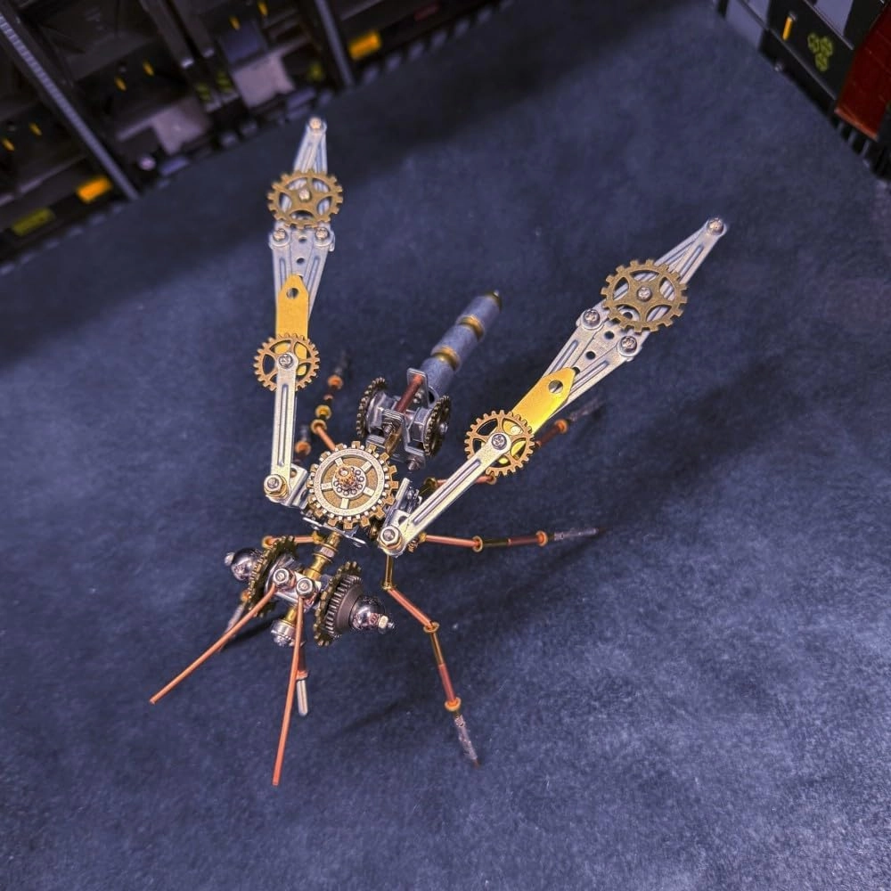3D Metal Puzzles for Adults, 213 PCS Steampunk Mechanical Mosquito Model Kit, Creative Desk Ornament for Home & Office