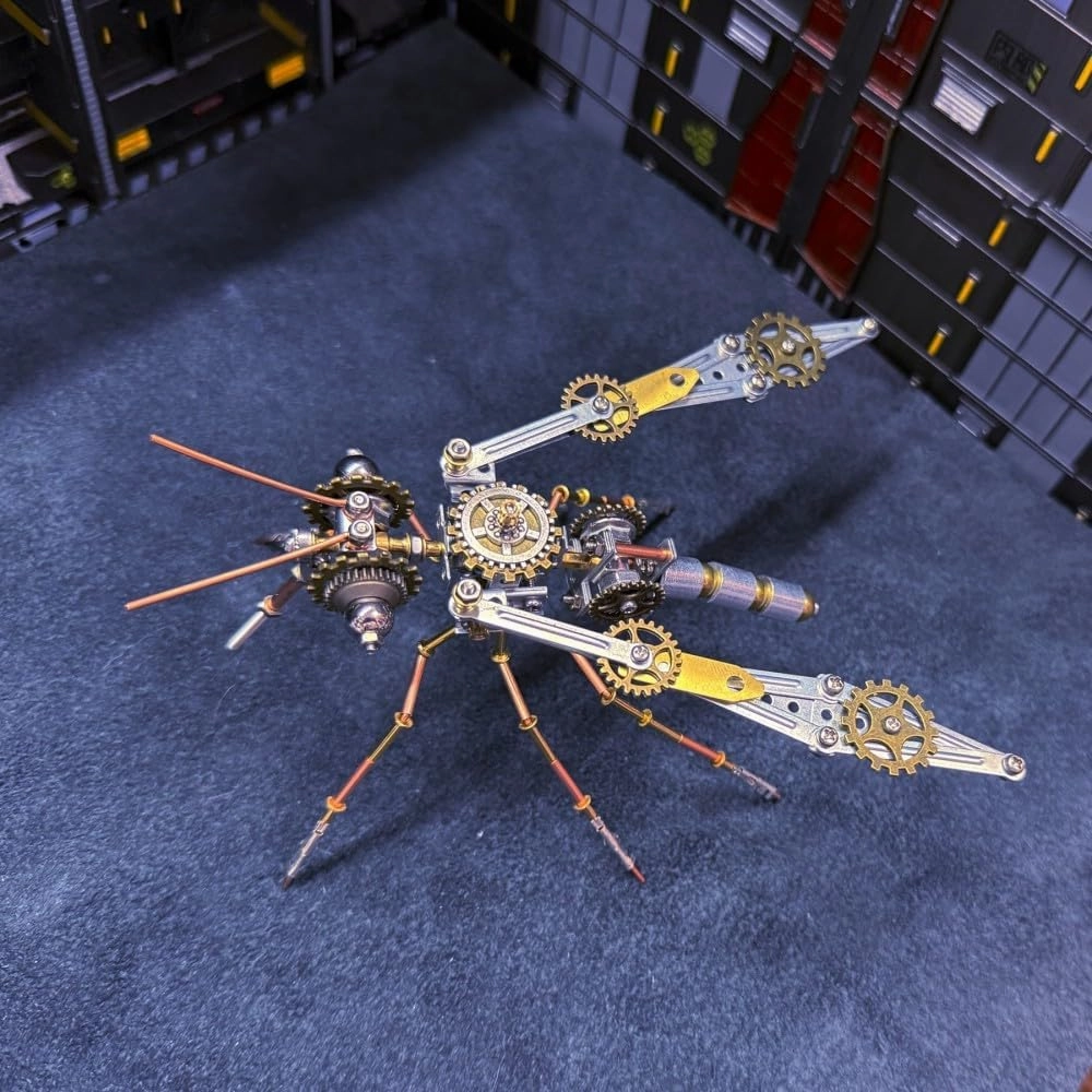 3D Metal Puzzles for Adults, 213 PCS Steampunk Mechanical Mosquito Model Kit, Creative Desk Ornament for Home & Office