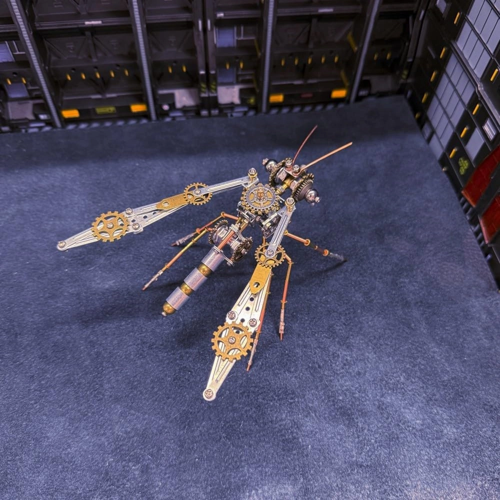 3D Metal Puzzles for Adults, 213 PCS Steampunk Mechanical Mosquito Model Kit, Creative Desk Ornament for Home & Office