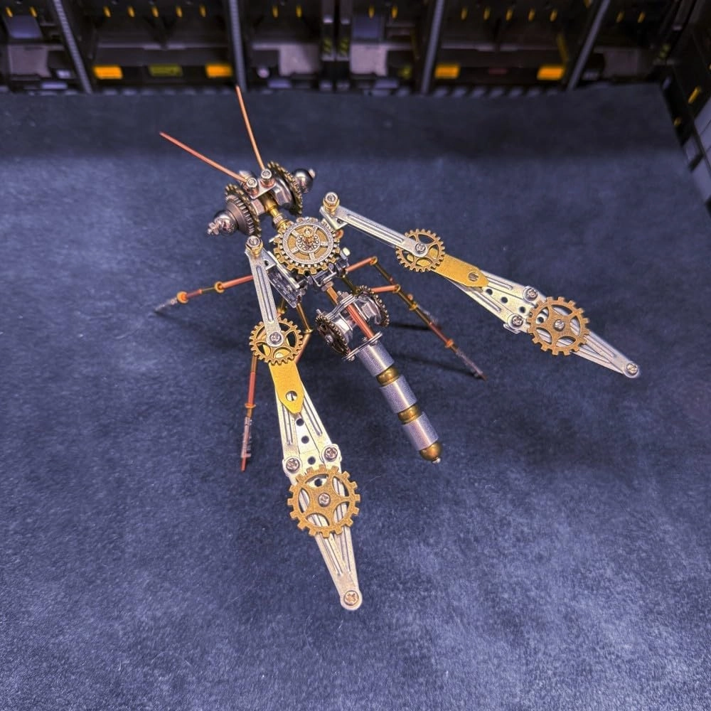 3D Metal Puzzles for Adults, 213 PCS Steampunk Mechanical Mosquito Model Kit, Creative Desk Ornament for Home & Office