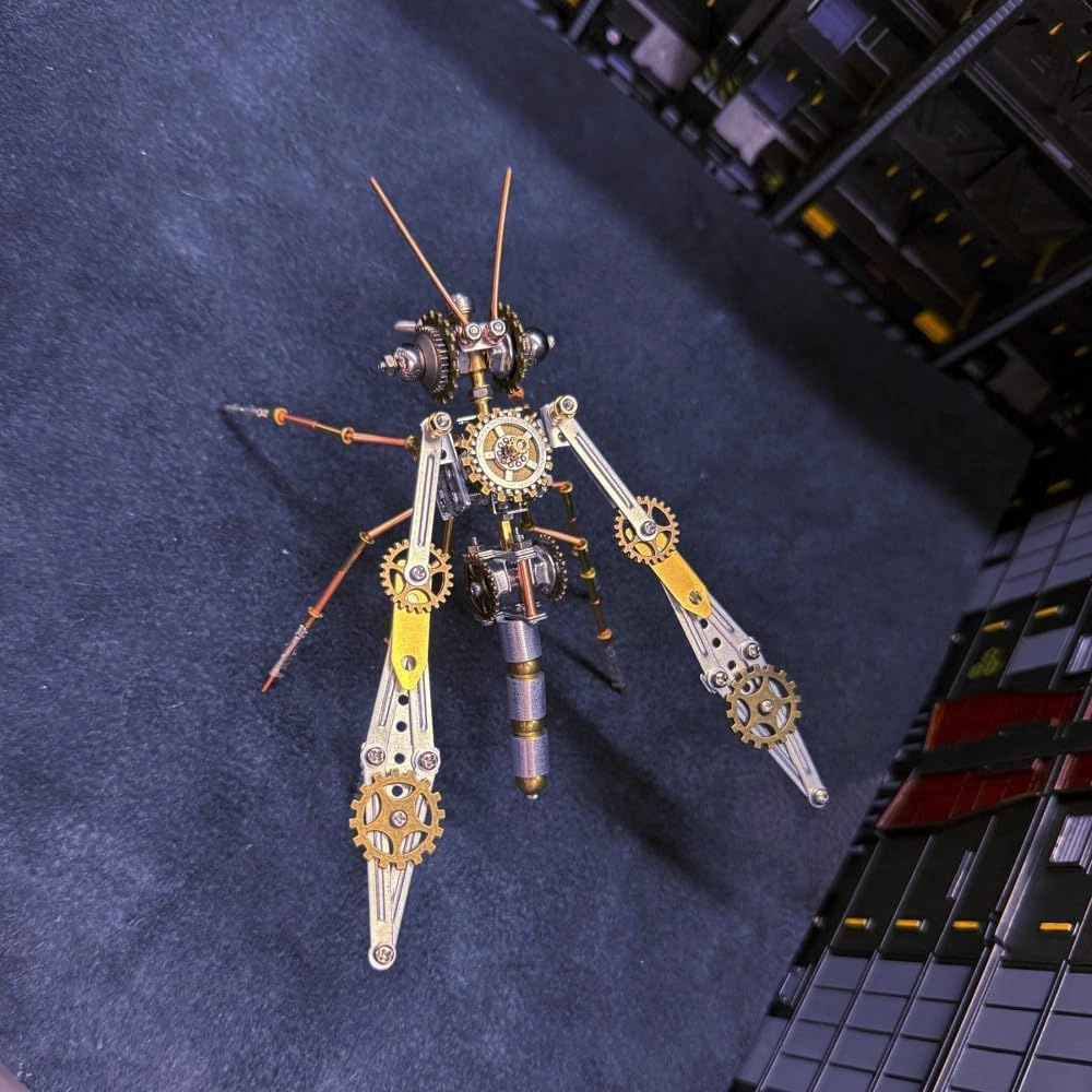 3D Metal Puzzles for Adults, 213 PCS Steampunk Mechanical Mosquito Model Kit, Creative Desk Ornament for Home & Office