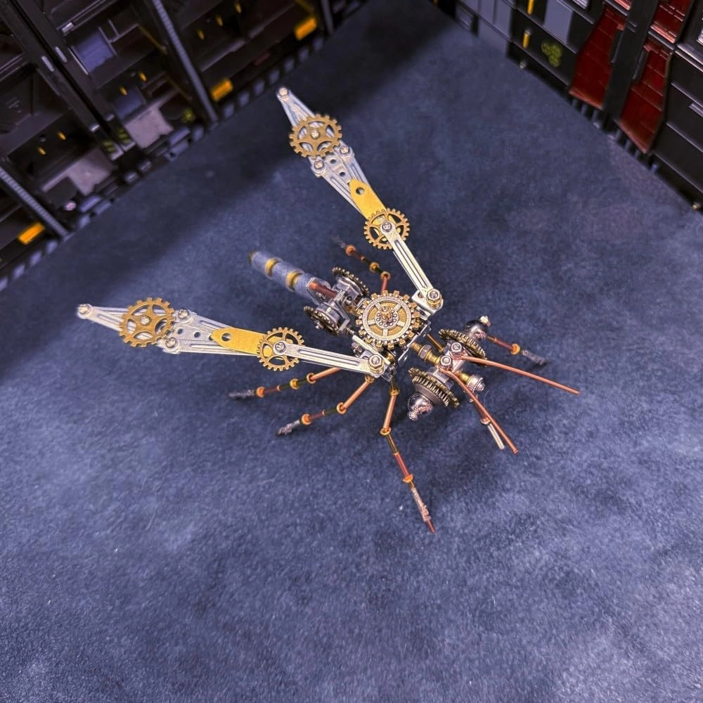 3D Metal Puzzles for Adults, 213 PCS Steampunk Mechanical Mosquito Model Kit, Creative Desk Ornament for Home & Office