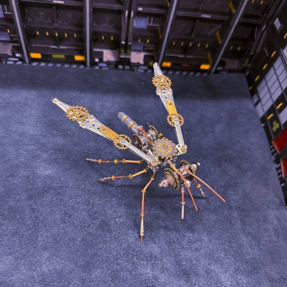 3D Metal Puzzles for Adults, 213 PCS Steampunk Mechanical Mosquito Model Kit, Creative Desk Ornament for Home & Office