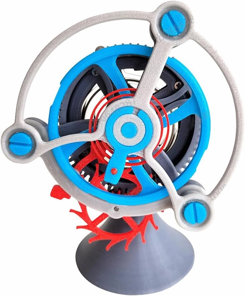 3D Printed Tourbillon Clock Model Kit for Adults, 3D Printed Puzzle Tourbillon Clock Kit DIY Assembly Mechanical Clock Model 3D Plastic Puzzle Gifts Ornaments (21PCS), Type 2, N81510607KLY