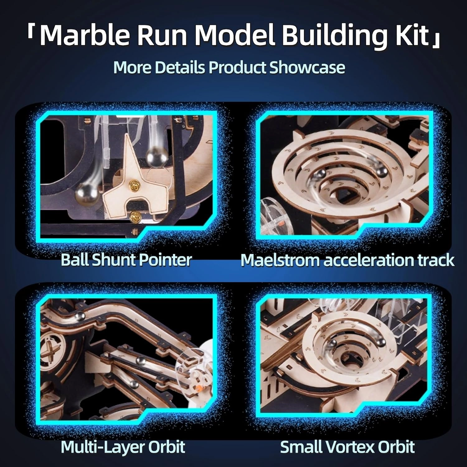 3D Puzzles for Adults, 3D Puzzles Wooden Marble Run Wood Model Building Toy Kits Model Kits for Adults to Build for Adults&Teens (Wooden Marble Run)
