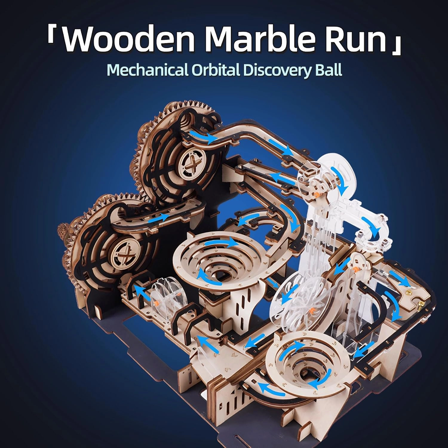 3D Puzzles for Adults, 3D Puzzles Wooden Marble Run Wood Model Building Toy Kits Model Kits for Adults to Build for Adults&Teens (Wooden Marble Run)