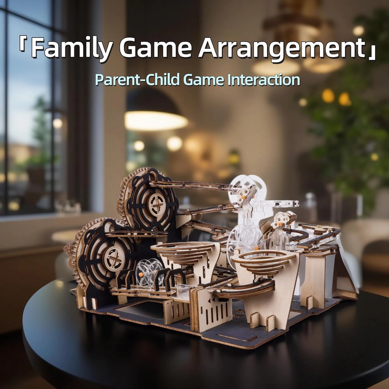 3D Puzzles for Adults, 3D Puzzles Wooden Marble Run Wood Model Building Toy Kits Model Kits for Adults to Build for Adults&Teens (Wooden Marble Run)