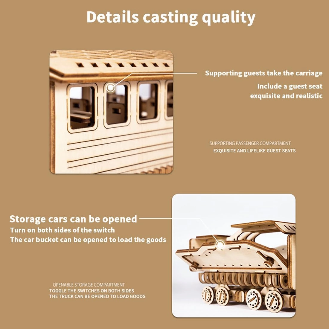 3D Wooden Puzzle for Adults, 524pcs Steam Train Model Kits, Steampunk DIY Mechanical Wooden Assembly Puzzles, DIY Desk Decoration