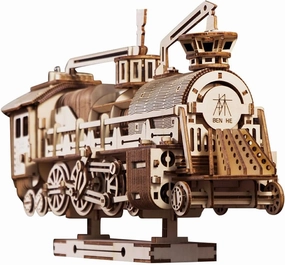 3D Wooden Puzzle for Adults, 524pcs Steam Train Model Kits, Steampunk DIY Mechanical Wooden Assembly Puzzles, DIY Desk Decoration