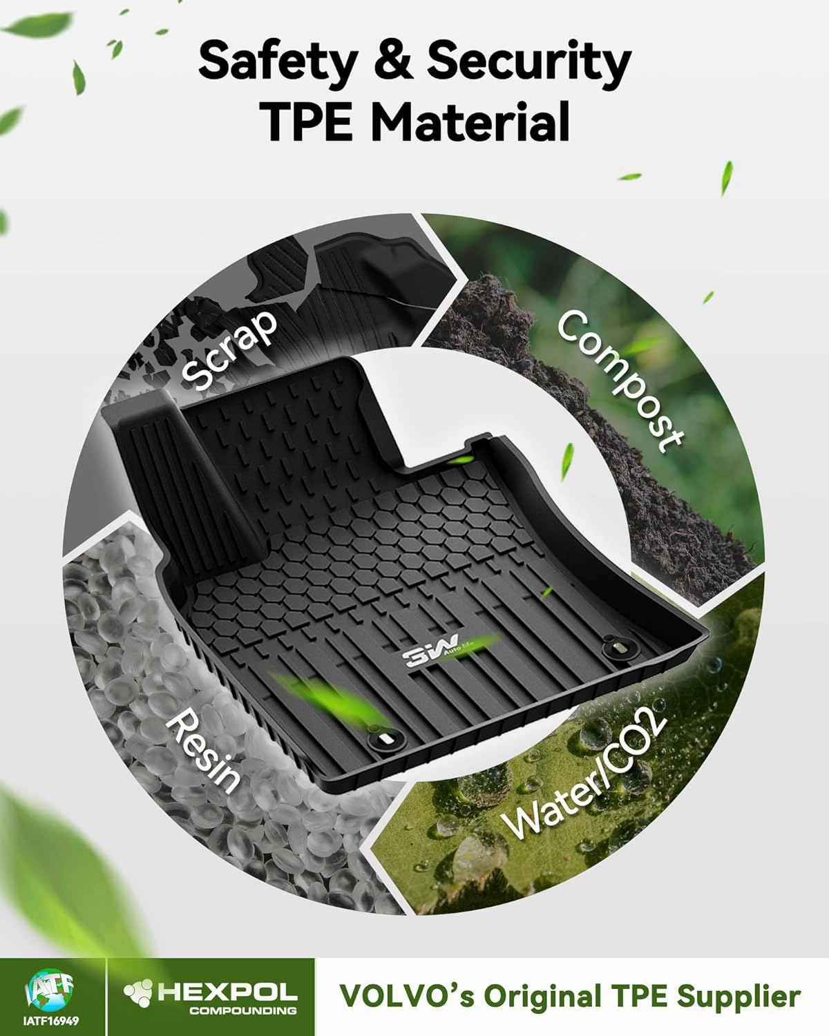3W Floor Mats & Cargo Liner for Toyota Camry 2025 TPE All Weather Custom Fit 2025 Camry(Include Hybrid/SE/XSE/LE/XLE/LEV), 1st & 2nd Row and Trunk Mat, Black