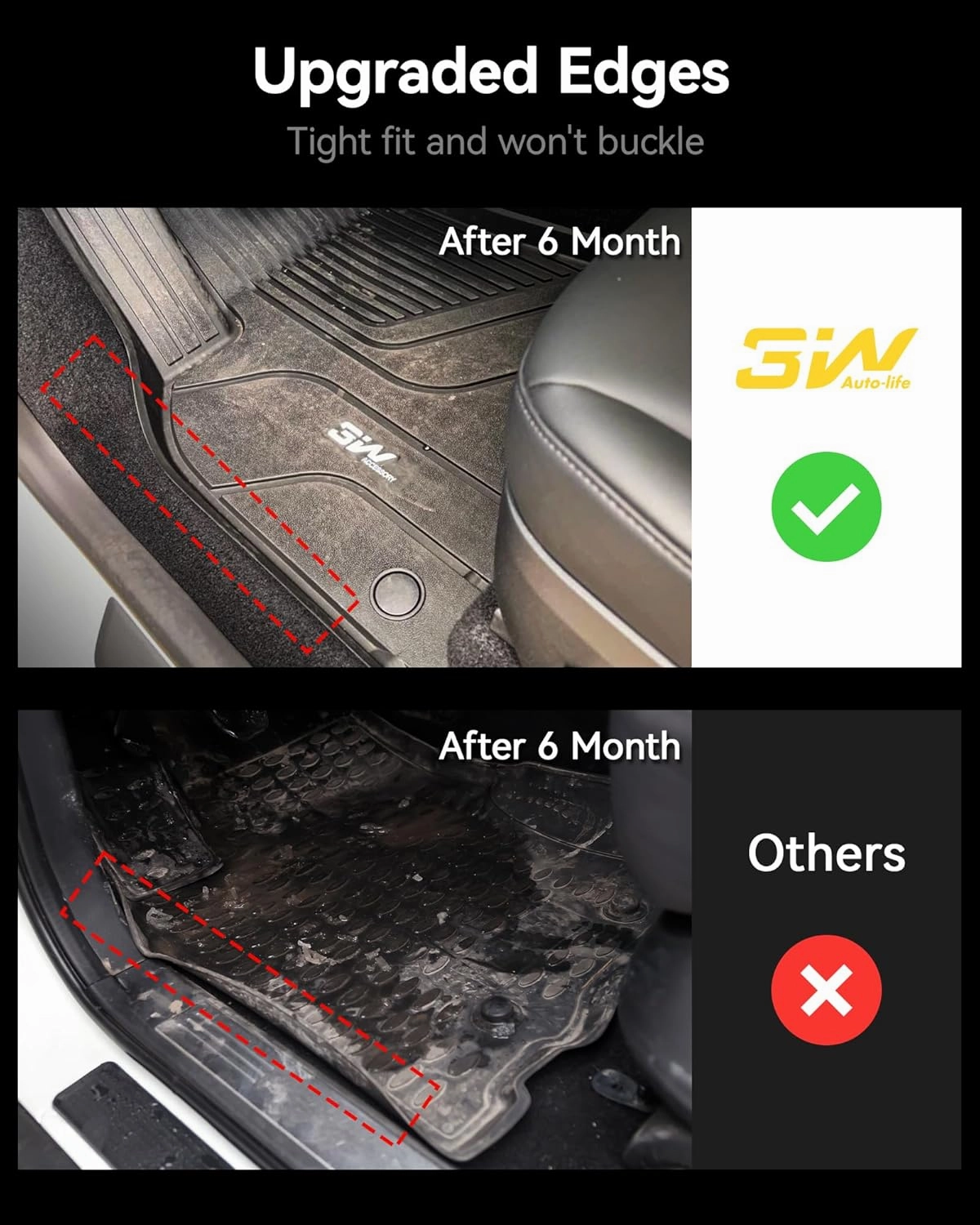 3W Floor Mats & Cargo Liner for Toyota Camry 2025 TPE All Weather Custom Fit 2025 Camry(Include Hybrid/SE/XSE/LE/XLE/LEV), 1st & 2nd Row and Trunk Mat, Black