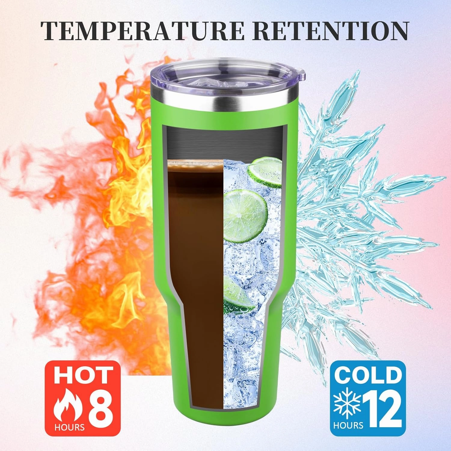 40 oz Tumbler with Lids and Straws Double Wall Vacuum Insulated Tumbler Cup,Stainless Steel Leak-proof Thermal Tumbler Powder Coated Travel Coffee Mug for Cold and Hot Drinks,Avocado Green