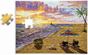 48 Large Piece Puzzles for Seniors - Dementia Activities for Seniors, Alzheimers Products for Elderly, Jigsaw Puzzles for Seniors | Easy, Big Piece, Colorful Imagery, Beach Day