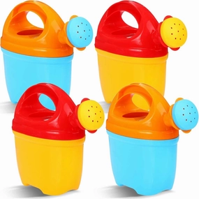4 Packs Watering Can Garden Equipment Toy Sand Toys Interesting Plastic Watering Can Plant Garden Watering Can Toys Bath Toys for Girls and Boys Gardening Beach Tools, 3 Colors