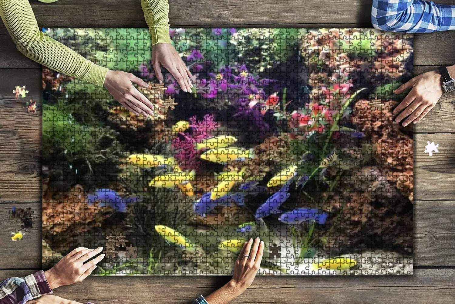500 Piece Image of Freshwater Tropical Aquarium with Electric Yellow Malawi Large Piece Jigsaw Puzzles for Adults Educational Toy for Kids Creative Games Entertainment Wooden Puzzles Home Decor