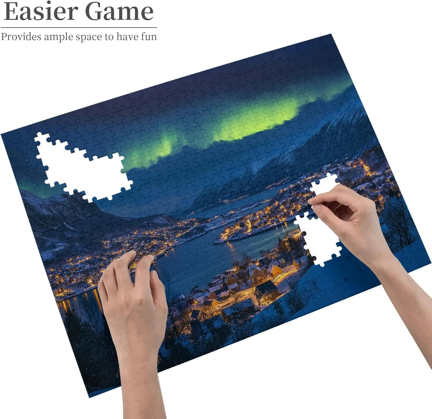 500 Piece Jigsaw Puzzle for Adults Norwegian Polar Towns,Ideal for Relaxation and Family Fun,Enjoy The Puzzle Solving Process,Classic Scenery Wooden Puzzles,Gifts for Friends and Family