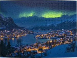 500 Piece Jigsaw Puzzle for Adults Norwegian Polar Towns,Ideal for Relaxation and Family Fun,Enjoy The Puzzle Solving Process,Classic Scenery Wooden Puzzles,Gifts for Friends and Family