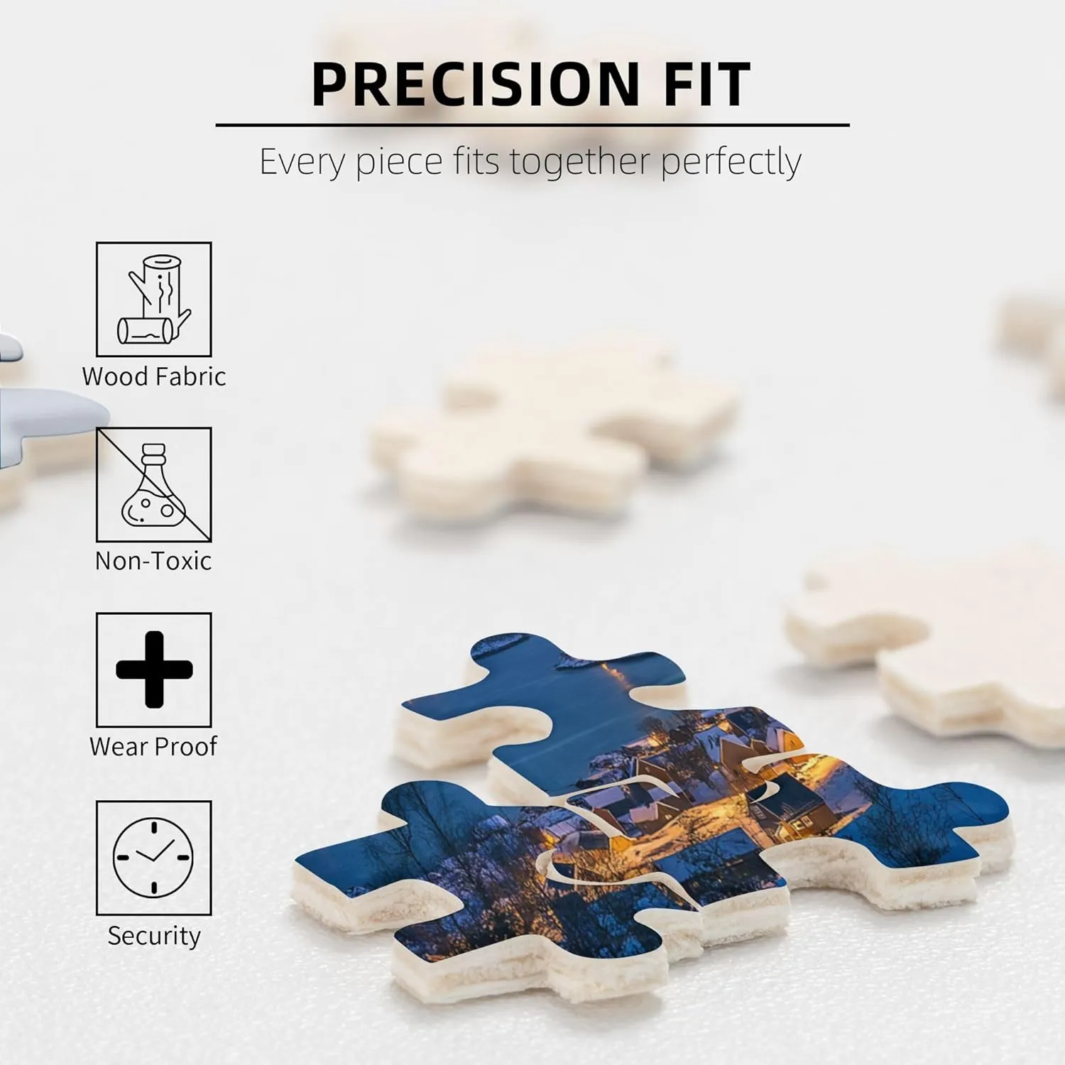 500 Piece Jigsaw Puzzle for Adults Norwegian Polar Towns,Ideal for Relaxation and Family Fun,Enjoy The Puzzle Solving Process,Classic Scenery Wooden Puzzles,Gifts for Friends and Family