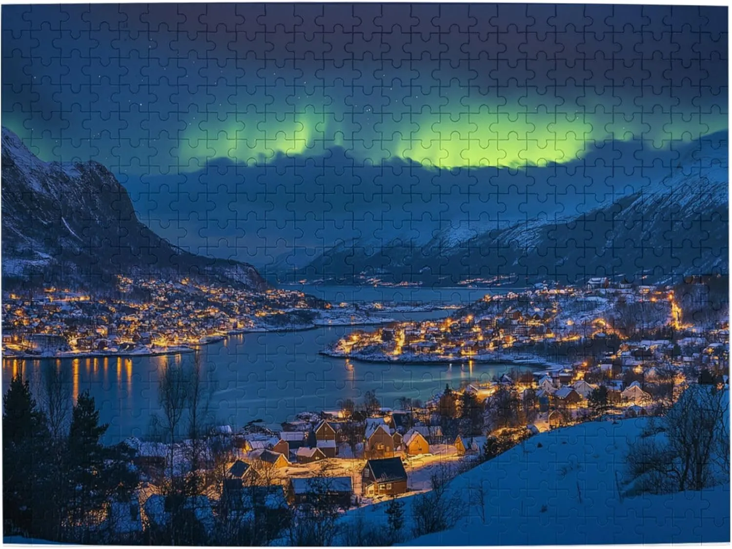 500 Piece Jigsaw Puzzle for Adults Norwegian Polar Towns,Ideal for Relaxation and Family Fun,Enjoy The Puzzle Solving Process,Classic Scenery Wooden Puzzles,Gifts for Friends and Family