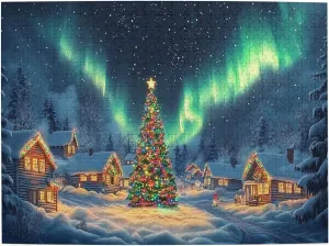 500 Piece Jigsaw Puzzles Polar Christmas Snow Scenery,Creative Activity Hobbies for Adults,Collectible Puzzle Featuring Christmas,Classic Wooden Puzzle for Adults