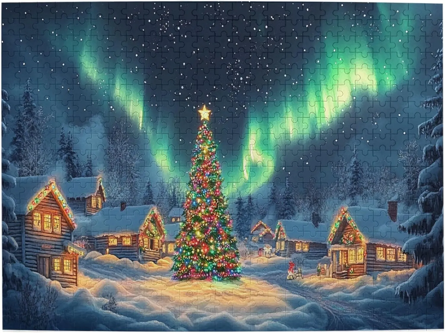 500 Piece Jigsaw Puzzles Polar Christmas Snow Scenery,Creative Activity Hobbies for Adults,Collectible Puzzle Featuring Christmas,Classic Wooden Puzzle for Adults