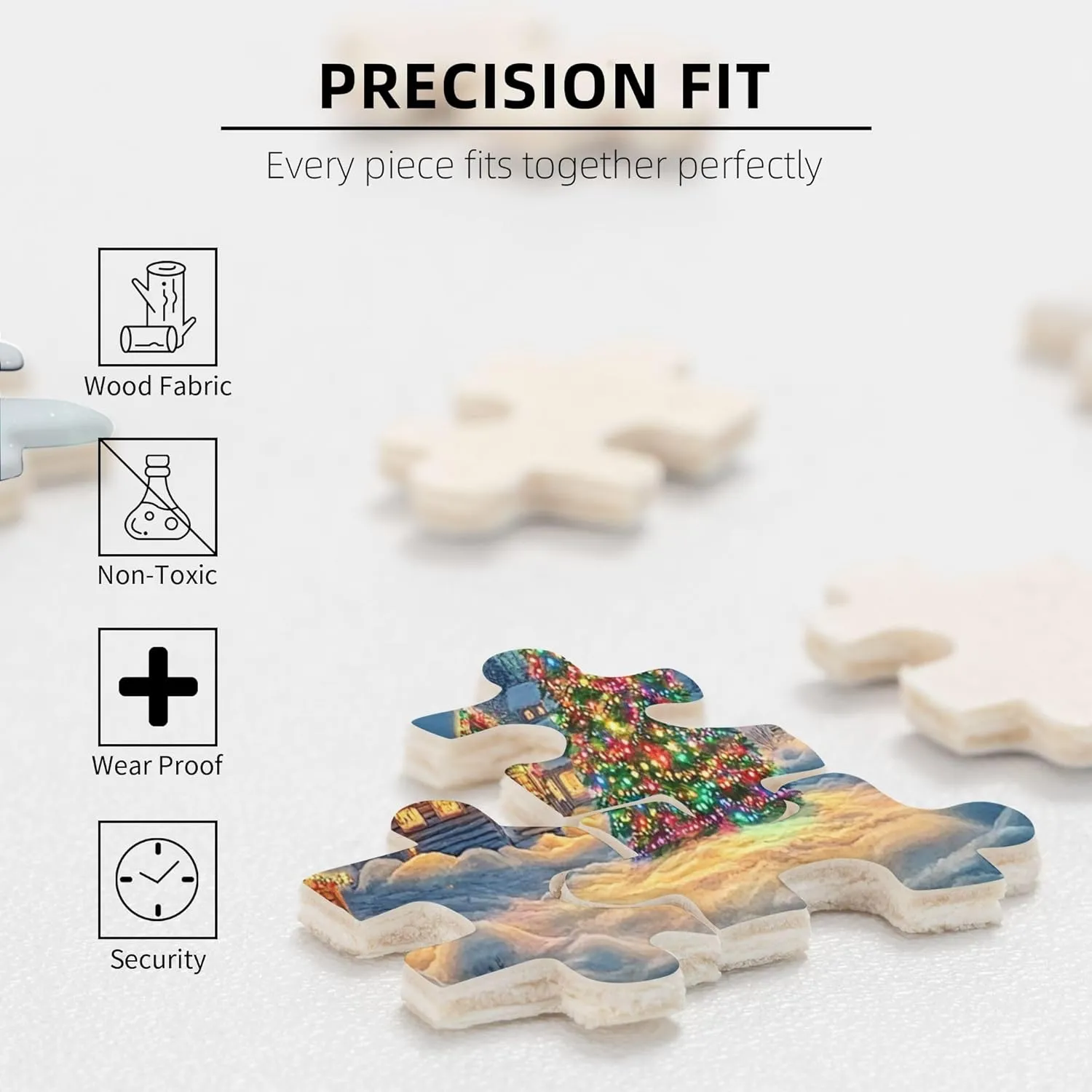 500 Piece Jigsaw Puzzles Polar Christmas Snow Scenery,Creative Activity Hobbies for Adults,Collectible Puzzle Featuring Christmas,Classic Wooden Puzzle for Adults