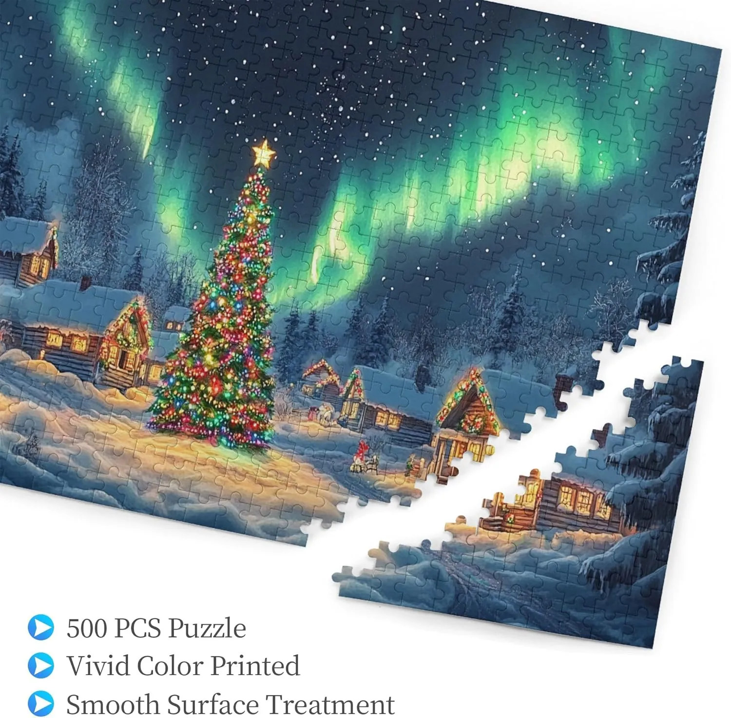 500 Piece Jigsaw Puzzles Polar Christmas Snow Scenery,Creative Activity Hobbies for Adults,Collectible Puzzle Featuring Christmas,Classic Wooden Puzzle for Adults